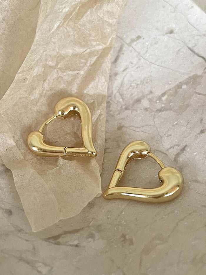 Boucles d'oreilles minimalistes en forme de cœur creux en argent sterling 925