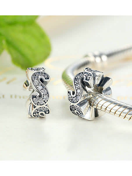 925 silver letter charms