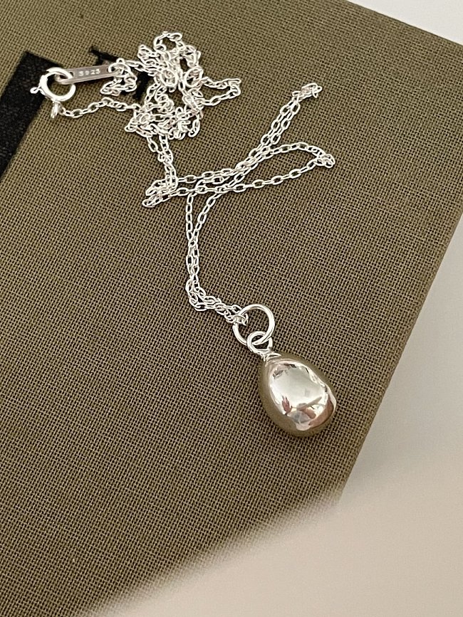 925 Sterling Silver Water Drop Classic Necklace