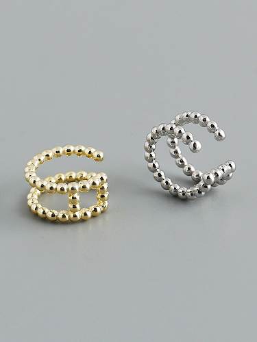 Geometrischer Vintage-Einzelohrring aus 925er-Sterlingsilber mit Perlen (nur einer)