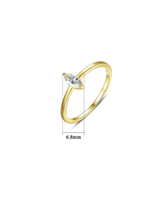 925 Sterling Silver Cubic Zirconia Geometric Minimalist Band Ring
