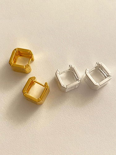 Brinco Ear Cuff minimalista geométrico de prata esterlina 925