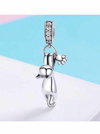925 silver cute cat charms