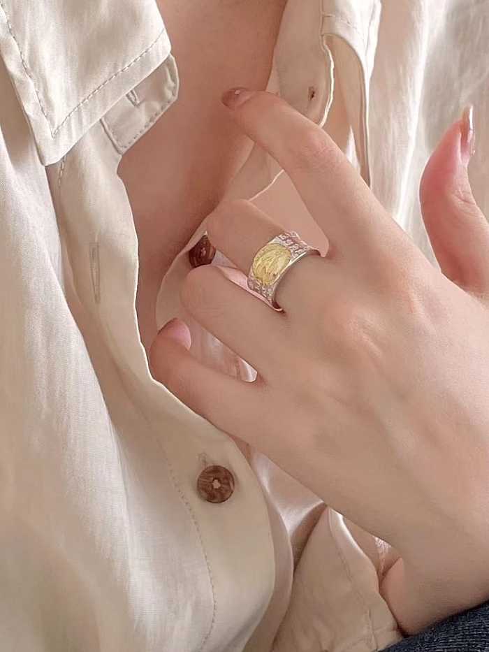 925 Sterling Silver Geometric Vintage Band Ring