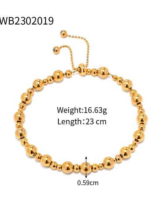 Bracelet Perlé Tendance Géométrique en Acier Inoxydable
