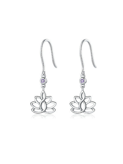 925 Sterling Silver Flower Cute Hook Earring