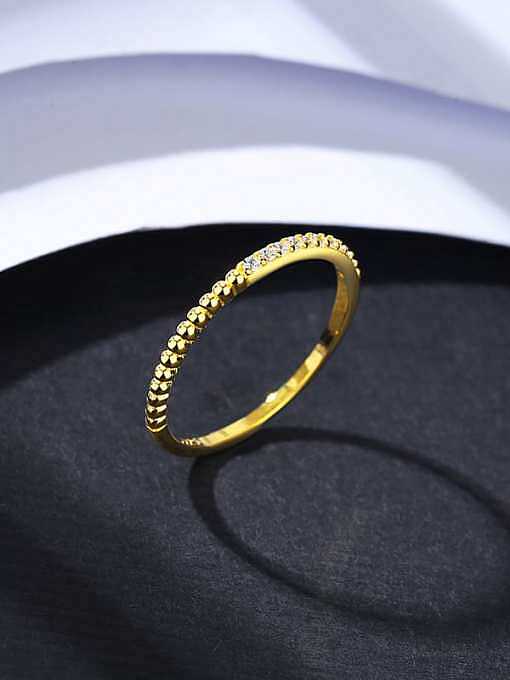 925 Sterling Silver Cubic Zirconia Geometric Minimalist Band Ring