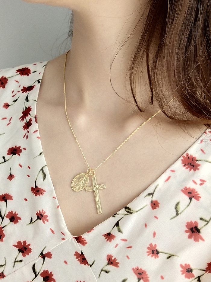 Kreuz-Jesus-Halskette aus Sterlingsilber