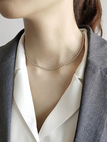Sterling Silver Choker asymmetrical design Necklace