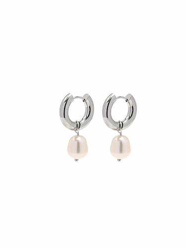 Stainless steel Freshwater Pearl Water Drop Trend Drop Earring