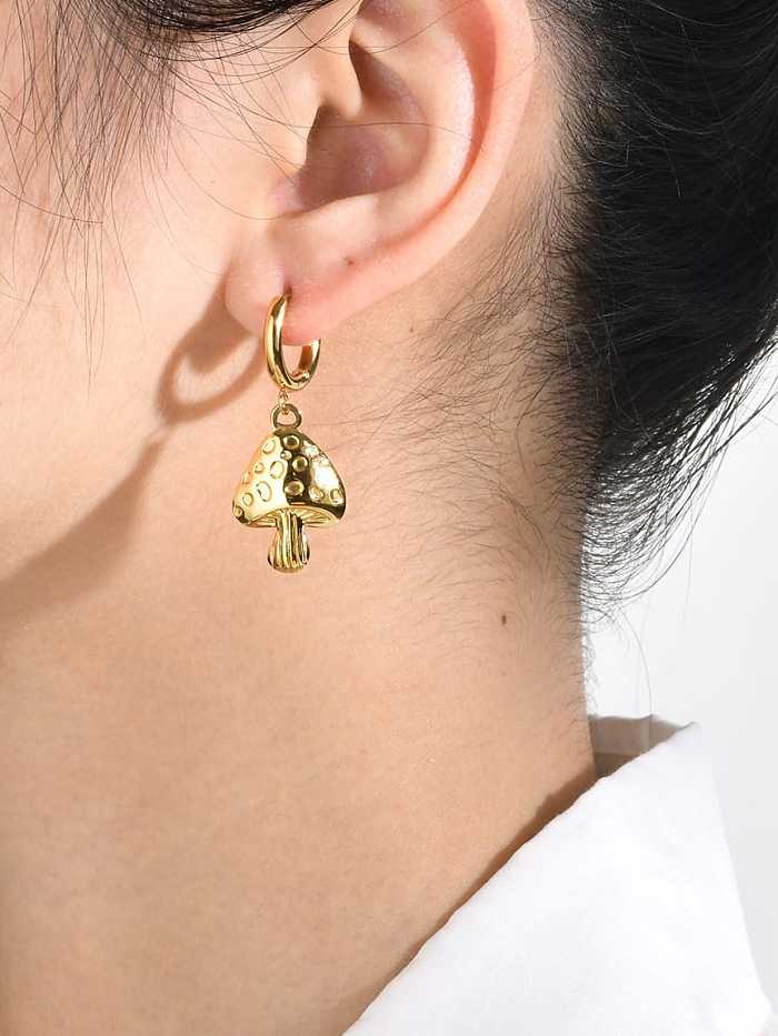 Ensemble de boucles d'oreilles et collier champignon minimaliste en acier titane
