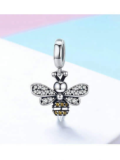 925 silver cute bee charms