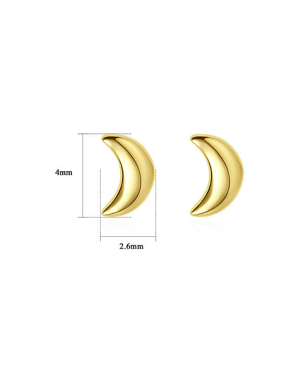 Boucles d'oreilles minimalistes Lune en argent sterling 925