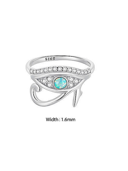 925 Sterling Silver Cubic Zirconia Evil Eye Trend Stackable Ring