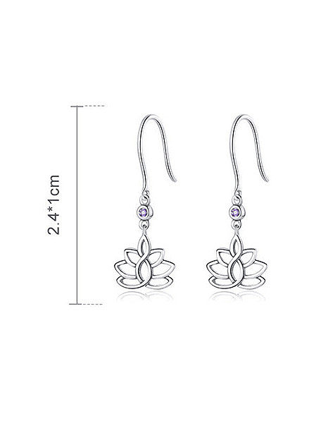 925 Sterling Silver Flower Cute Hook Earring