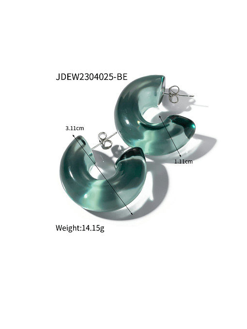 Stainless steel Resin Multi Color Geometric Minimalist Stud Earring