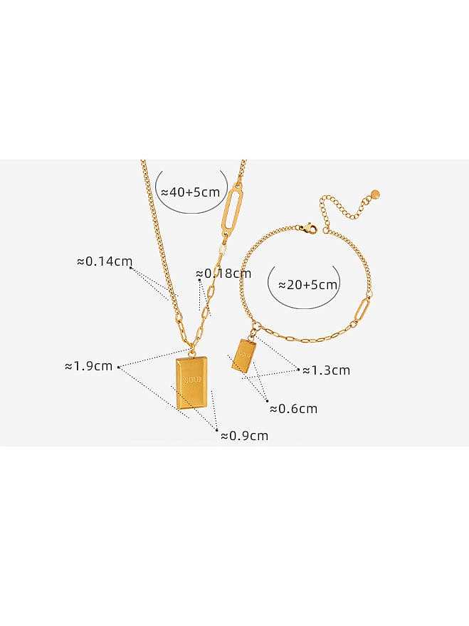 Titanium Steel Dainty Geometric Bracelet and Necklace Set