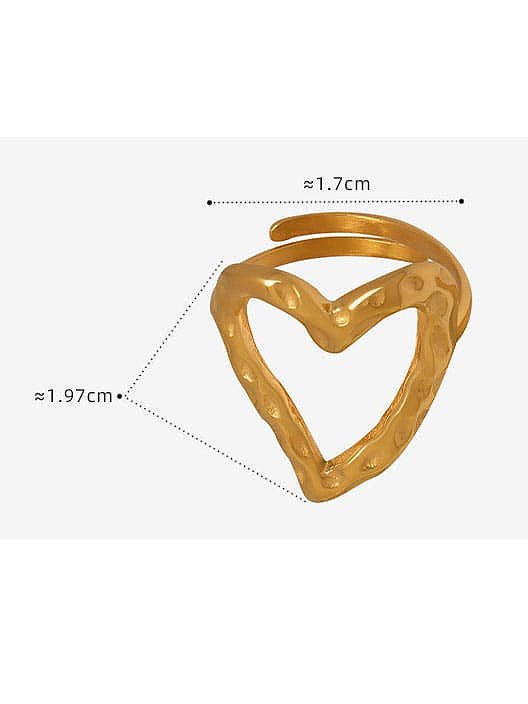 Anel de banda de tendência de coração de aço de titânio
