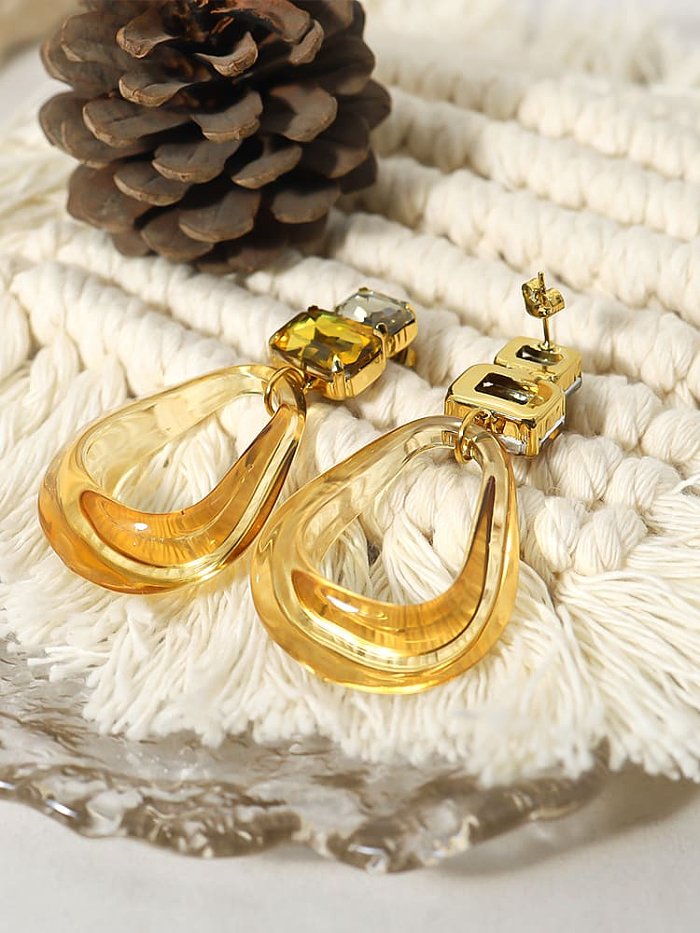 Boucles d'oreilles pendantes vintage géométriques en acrylique