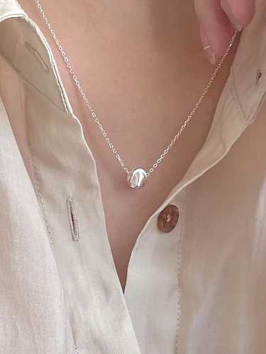 925 Sterling Silver Round Ball Hip Hop Necklace