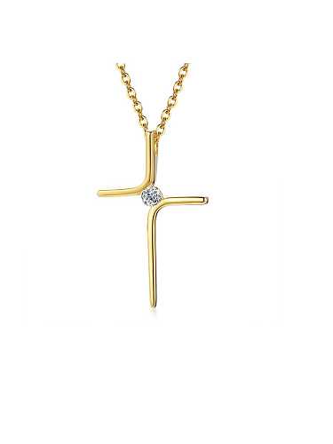Titan Strass weißes Kreuz minimalistische religiöse Halskette