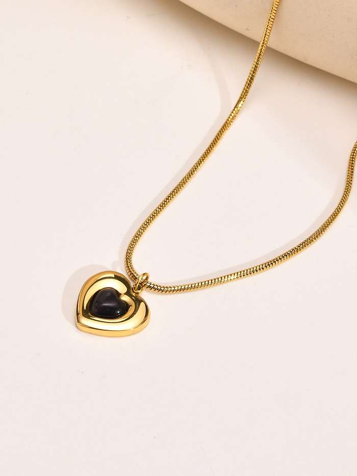 Stainless steel Carnelian Heart Minimalist Necklace