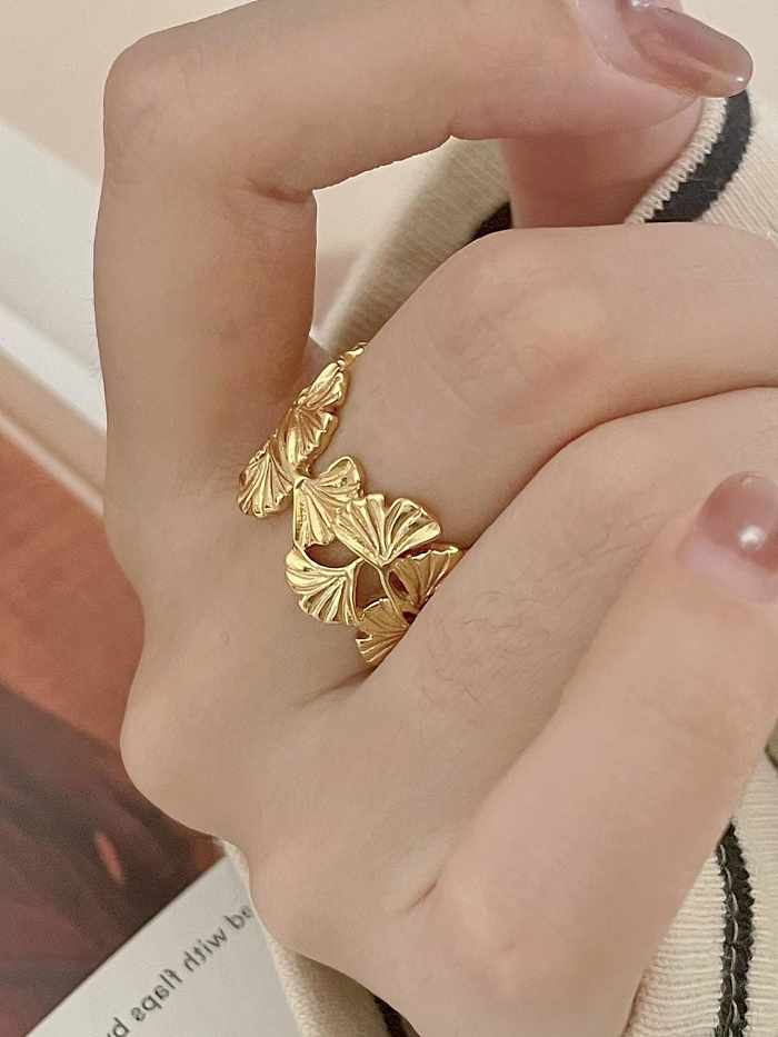 925 Sterling Silver Leaf Vintage Band Ring