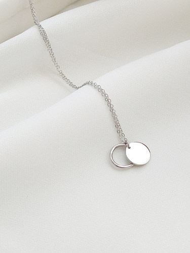 925 Sterling Silver With Platinum Plated Classic Round Necklaces