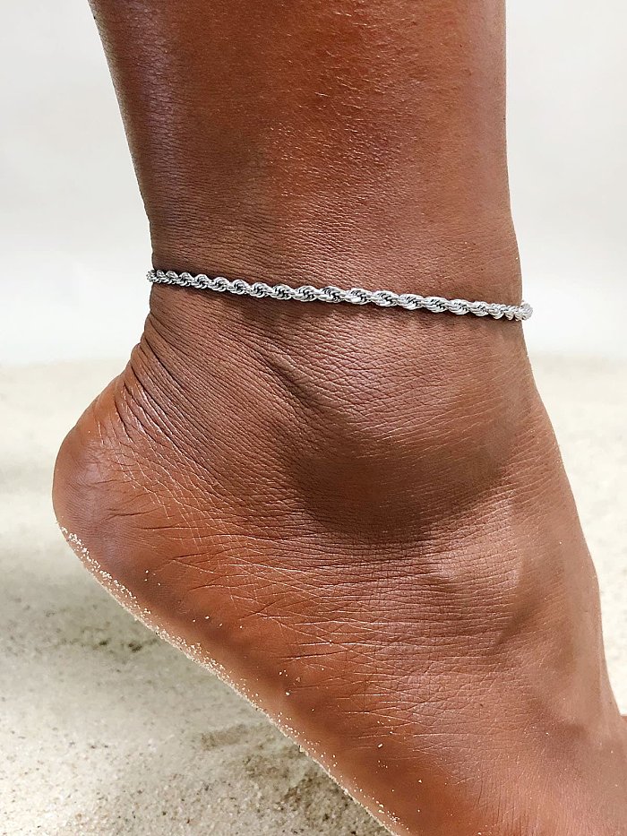 Titanium Steel Irregular Minimalist Anklet