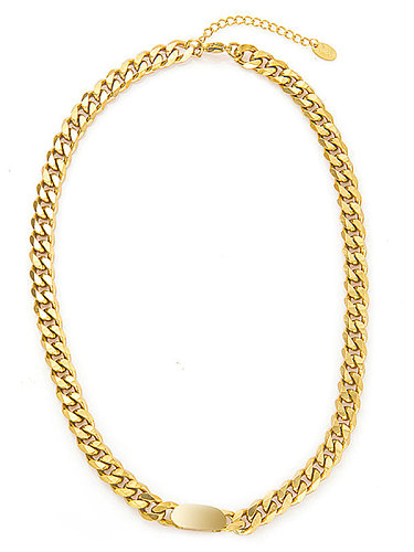 Simple thick chain-shaped titanium steel necklace