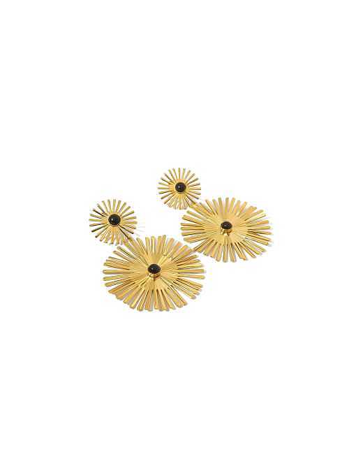 Boucle d'Oreille Tendance Fleur Acier Titane