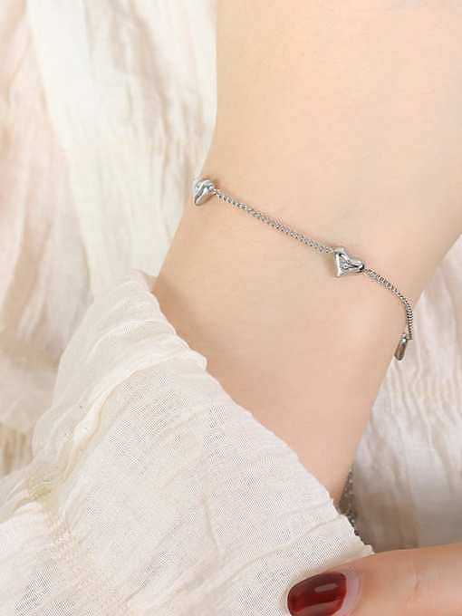 Dainty Heart Titanium Steel Cubic Zirconia Earring Bracelet and Necklace Set