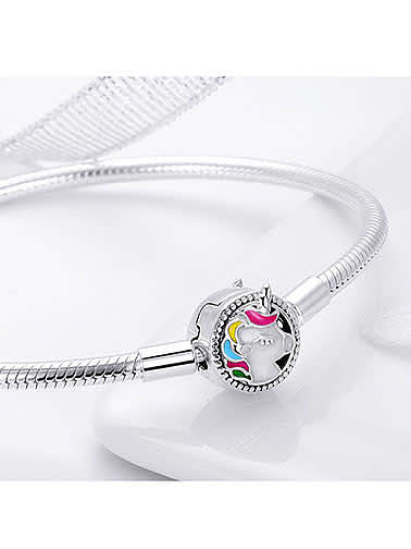 925 silver cute unicorn Chain Bracelet
