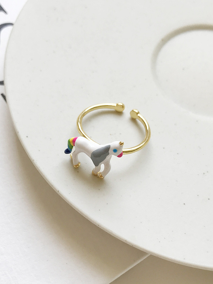 Sterling Silver Gold Unicorn ring