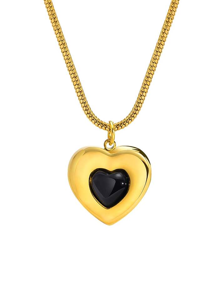 Stainless steel Carnelian Heart Minimalist Necklace