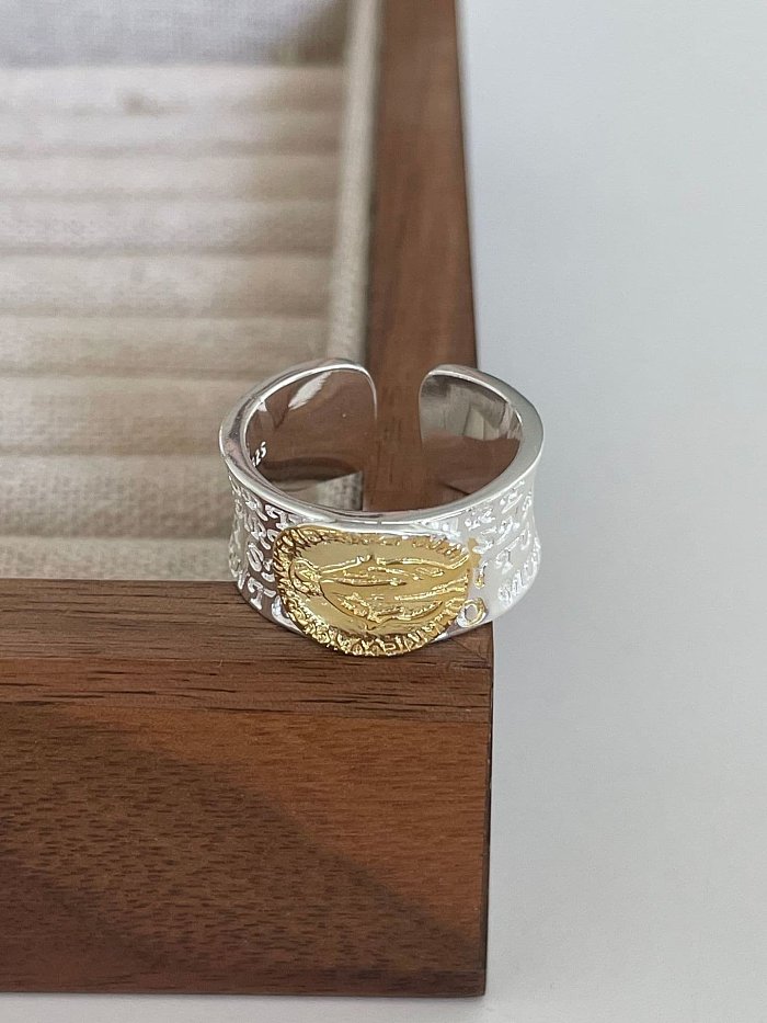 925 Sterling Silver Geometric Vintage Band Ring