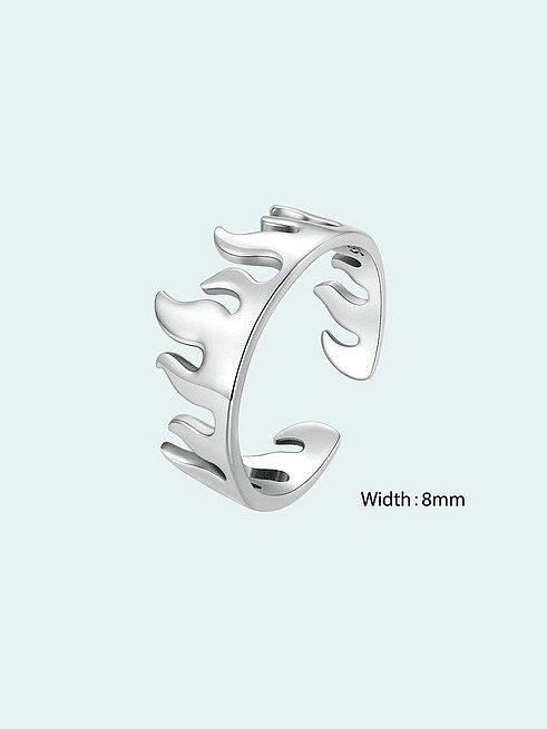 925 Sterling Silver Flame Minimalist Band Ring