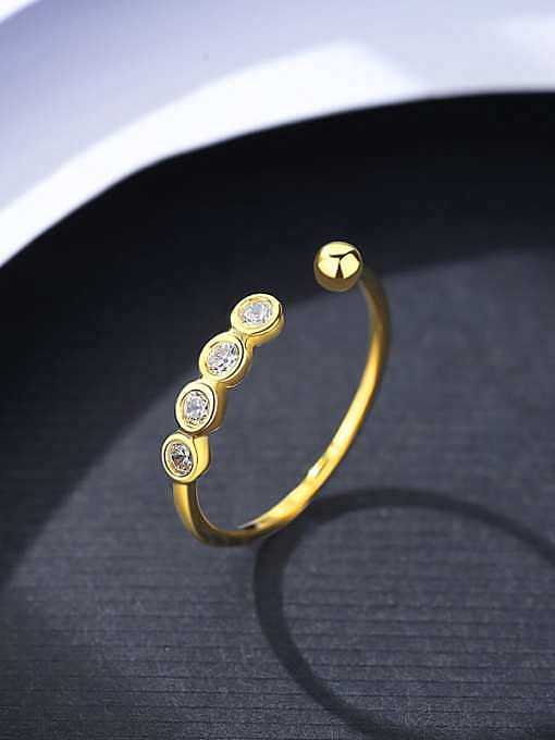 925 Sterling Silver Cubic Zirconia Geometric Minimalist Band Ring