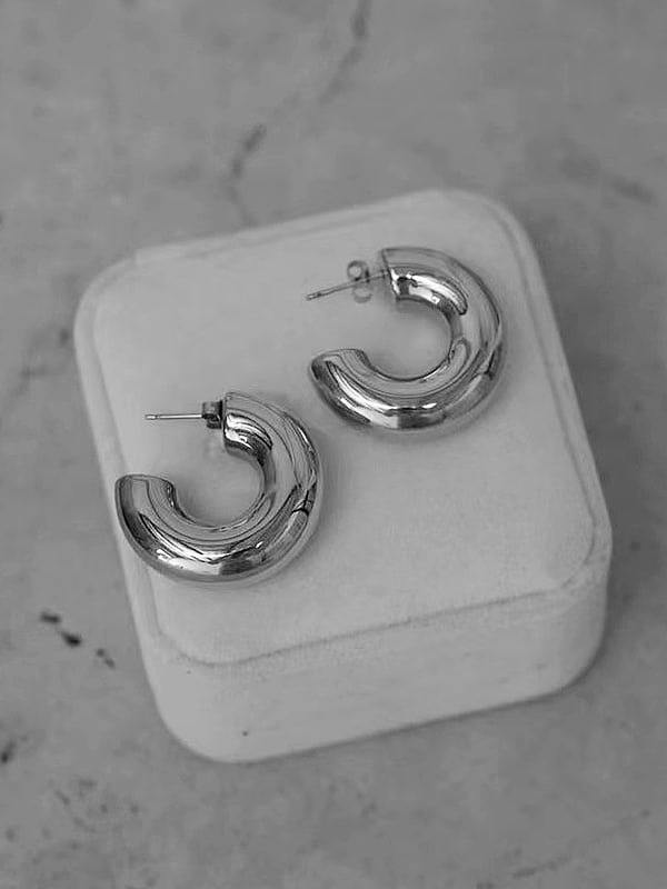 Titanium Steel Smooth Geometric Minimalist Stud Earring
