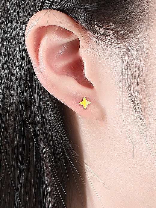 925 Sterling Silver Cubic Zirconia Star Minimalist Stud Earring