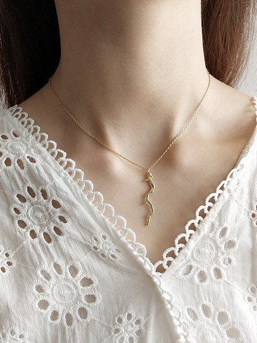 Sterling silver 18K-plated branch Necklace