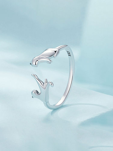 925 Sterling Silver Cat Trend Band Ring