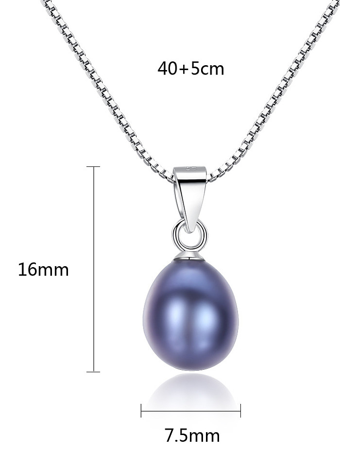 Sterling Silbersamen mit frischer Perlenkette