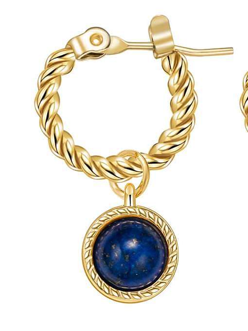 Ensemble de boucles d'oreilles et de colliers vintage géométriques en acier titane bleu