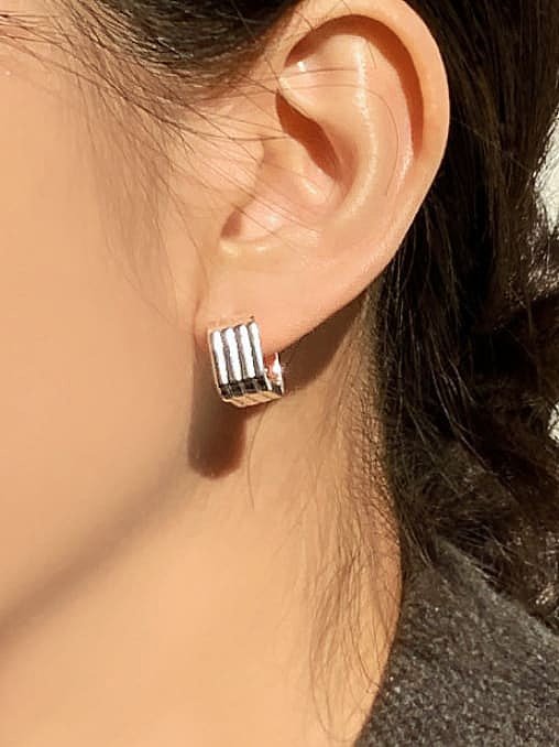 Geometrischer minimalistischer Ohr-Manschetten-Ohrring aus 925er Sterlingsilber