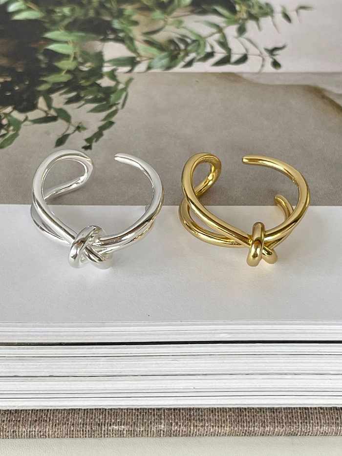 925 Sterling Silver Geometric Knot Minimalist Stackable Ring