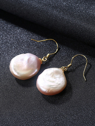 Boucles d'oreilles en forme spéciale de perles baroques en argent pur