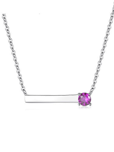 925 Sterling Silver Cubic Zirconia Geometric Minimalist Necklace