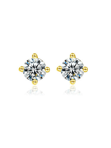 925 Sterling Silver Cubic Zirconia Geometric Minimalist Stud Earring