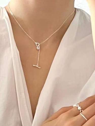 925 Sterling Silver Cubic Zirconia Geometric Vintage Necklace